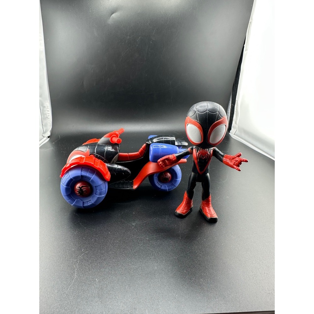 Hasbro Miles Morales Amazing Spider-Man Techno-Racer Figure Kids 4" Black Red